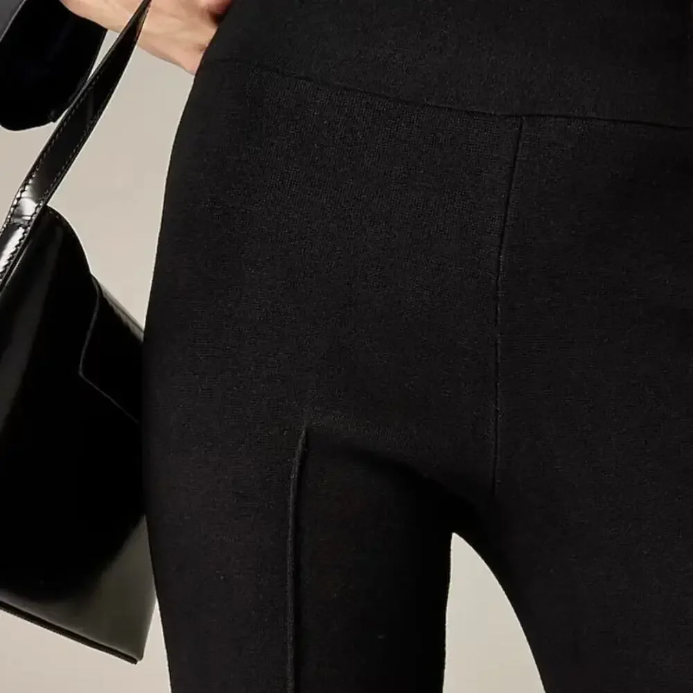 J. Crew Delaney Kickout Sweater Pant Black BQ100 Size M